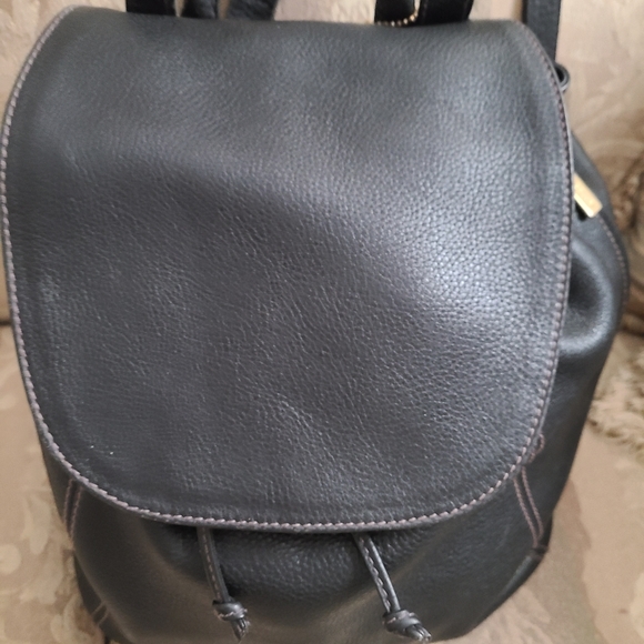 COACH Vintage BACKPACK "RARE" Natural Grain Leather Black  Med/Large - Picture 2 of 9